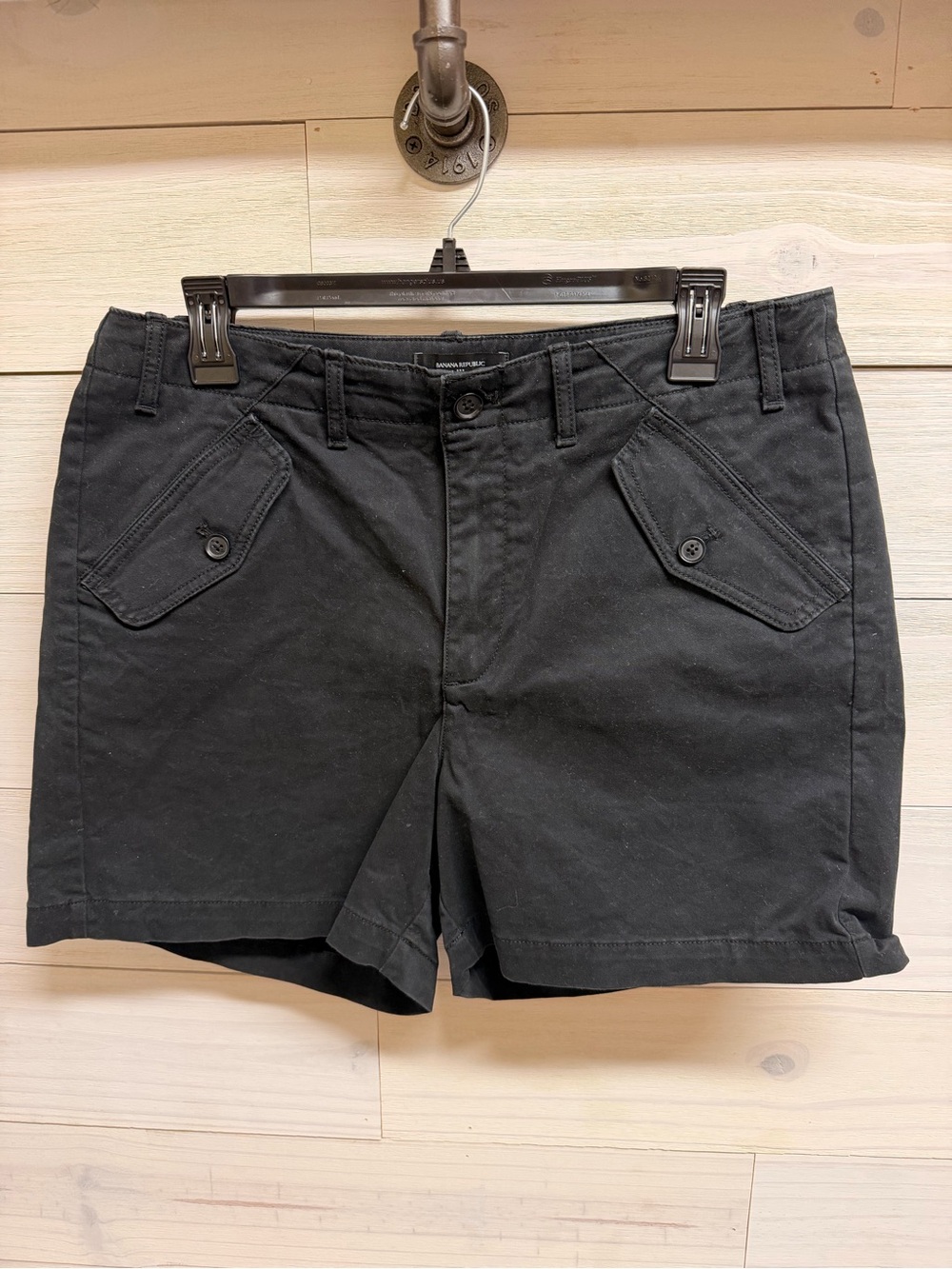 Banana Republic Black Cargo-Style Cotton Shorts